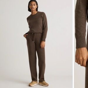 Quince Mongolian Cashmere Straight Leg Pants - Brown